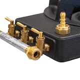 thumbnail of Echt gietijzeren gasfornuis 9,8 KW 4 poten 2 branders + 1,50m inschroefbare gaspijp + TRIGLAV propaanregelaar