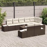 thumbnail of vidaXL Garten-Sofa-Set 9 pcs Braun und Creme 319 x 154 x 85 cm