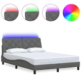 thumbnail of vidaXL Bettgestell mit LED ohne Matratze Dunkelgrau 140x190 cm Stoff