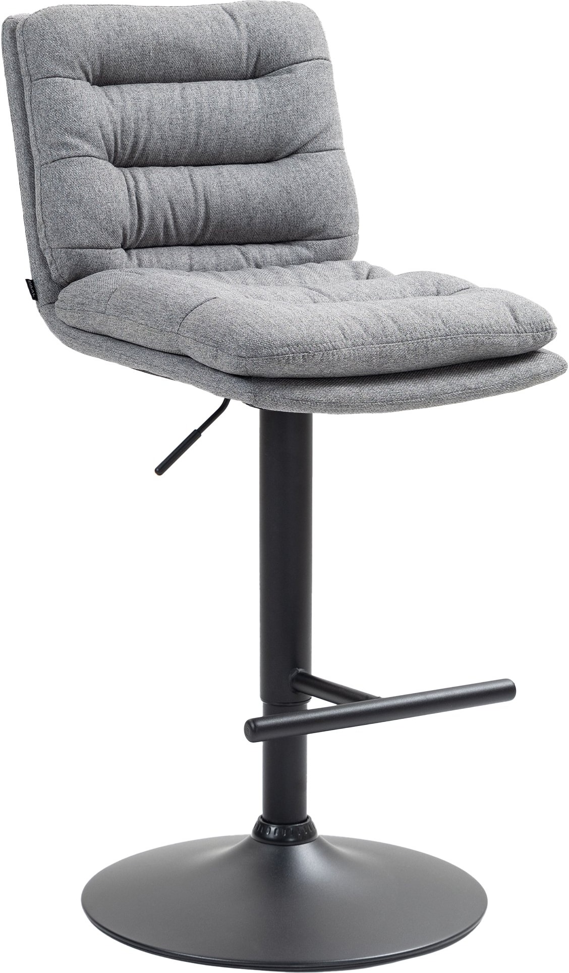 CHEFGASTRO Barhocker SEGOVIA Stoff Schwarz HxBxT 94x42x56cm Stoff Grau Barstuhl
