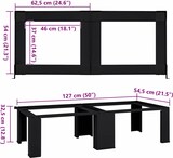 thumbnail of vidaXL Waschmaschinen-Podest 2 pcs Schwarz 127 x 54,5 x 32,5 cm Stahl