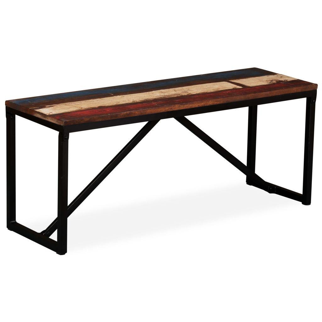 Helloshop26 - Panca/pouf/sgabello/panca mobile 110 cm in legno massello di recupero 3002127