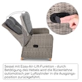 thumbnail of Garten-Relaxsessel mit Hocker, bis 130 kg Belastbarkeit, mit Polster, pflegeleichtes & wetterfestes Polyrattan, Mittelgrau/Dunkelgrau, Raburg Alisa