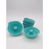 thumbnail of 12x BURI Mini Gugelhupfform 12er Set Blau Napfkuchen Rühr Rund Marmor Backen