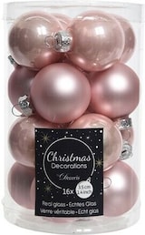 thumbnail of Weihnachtsbaumkugeln Glas Ø 3,5 cm 16 Stück rosa glanz/matt mix