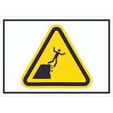 thumbnail of Schild Warnung instabile Klippenkante Symbol A2 Rückseite selbstklebend
