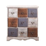 thumbnail of Rebecca Mobili Credenza 9 Cassetti Legno Bianco Marrone Grigio Vintage 63x60x23
