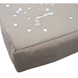 thumbnail of Poly-Rattan Sitzbank mit Tisch HWC-E24, Gartenbank Sitzgruppe Gartensofa, 132cm ~ braun, Kissen creme