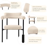 thumbnail of Esszimmerstuhl Polsterstuhl Beige 85x70x62 cm ergonomische Rückenlehne breiter Sitz Samtoptik Stuhl mit stabilem Eisenrohrgestell