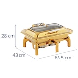 thumbnail of Helloshop26 - Chafing dish GN 1/1 9 litros 2 quemadores de masa con ojo de buey acero inoxidable vidrio templado dorado 14_0008572