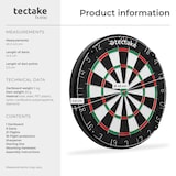thumbnail of tectake Dartbord Bully met 9 pijlen, 21 flights en accessoires - zwart / wit - 405616
