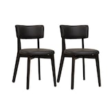 thumbnail of METRO PROFESSIONAL Silla de restaurante tapizada Alisora, set de 2 unidades, madera de haya/piel sintética, negro