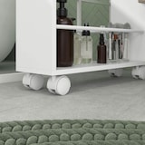 thumbnail of Carrito auxiliar con ruedas carrito de cocina de 3 niveles con barandillas laterales y asas para comedor sala baño 45x15x80 cm blanco