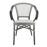 thumbnail of Ligne CHR Fauteuil Biarritz, structure aluminium, assise/dossier textylène, gris