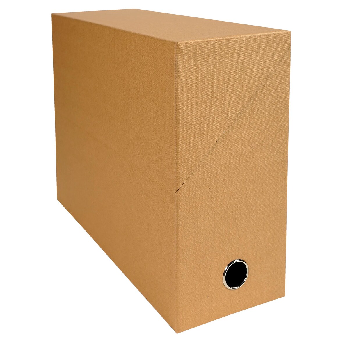 Exacompta Cod. 89428E - Scatola per progetti dorso 120mm, consegnata montata, carta telata - 25,5x34cm avana - Confezione da  5 pz.