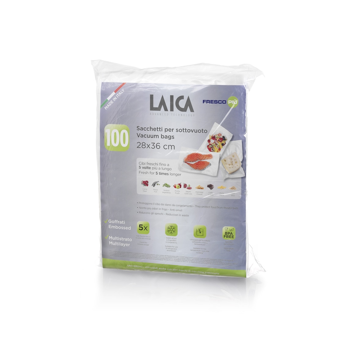 100 bolsas para envasar al vacío 28 x 36 cm. LACIA VT3512