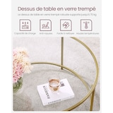 thumbnail of Helloshop26 - Mesa de centro redonda com tampo de vidro temperado 84 x 84 x 45,5 cm estrutura de metal dourado mesa de 12_0007458