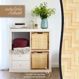 thumbnail of HMF Aufbewahrungskorb passend für Kallax Regale, Korb aus Rattan mit Wiener Geflecht und Akazienholz, Muster 1, 32 x 34 x 32 cm