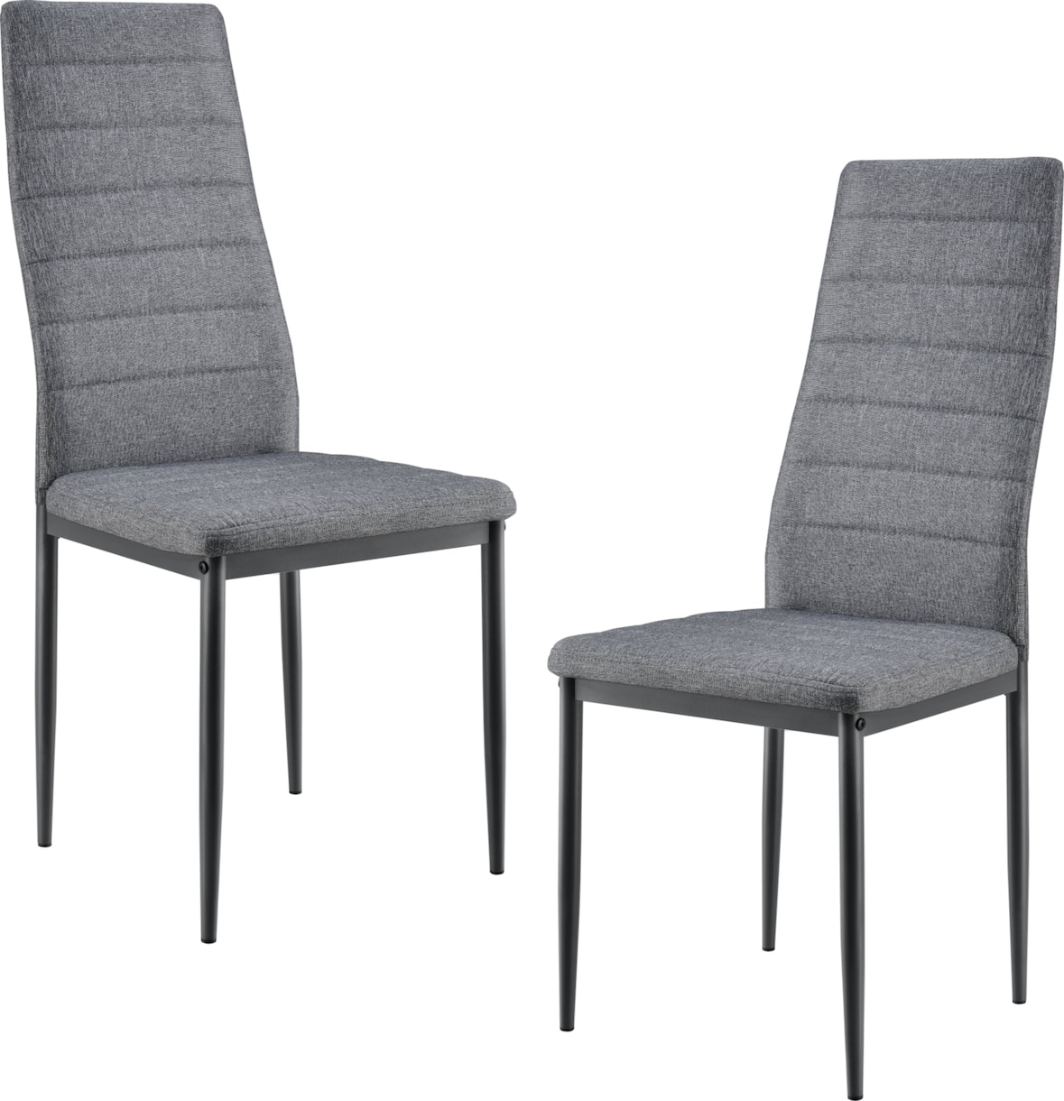 Helloshop26 - Set aus 2 Esszimmerstühlen Küchenstühlen gepolstertem Stahl und Polyester 96 cm grau 03_0002775