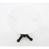 thumbnail of METRO PROFESSIONAL Mesa de comedor gastro, acero/piedra, aspecto mármol, Ø 60 cm x 74 cm, redonda, blanco