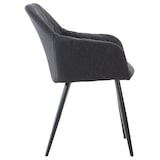 thumbnail of Juego de 4 sillas de comedor Shila en tela o terciopelo Negro/Tela