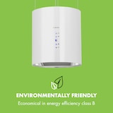 thumbnail of Klarstein Barett Inselabzugshaube Ø35cm Umluft 560 m³/h LED Aktivkohlefilter Weiß