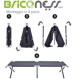 thumbnail of Lettino pieghevole in alluminio da campeggio con borsa per il trasporto Camping Safari brandina militare