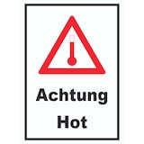 thumbnail of Schild Gefahrgutklasse Hot Heiß hochkant A6 (105x148mm)