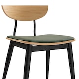 thumbnail of Gastro Holzstuhl Arvo Grün gepolstert | Sitzschale Eiche HPL | Stahlgestell