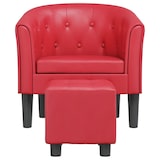 thumbnail of vidaXL Clubsessel mit Fußhocker Rot Kunstleder