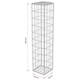 thumbnail of vidaXL Gabionenwand mit Abdeckung Verzinkter Stahl 20×20×100 cm