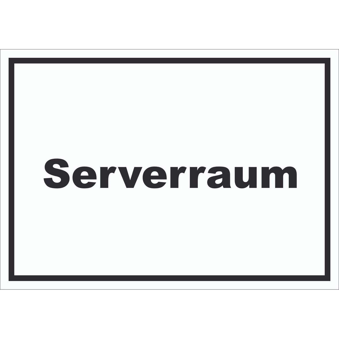 Serverraum Schild mit Text Computer IT PC waagerecht A0 Rückseite selbstklebend
