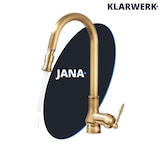 thumbnail of JANA | Grifo de cocina extraíble vintage de acero inoxidable de latón antiguo |mezclador arco alto |  alta presión giratorio 360° 2 conexiones
