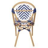 thumbnail of Chaise de terrasse style bistrot parisien en aluminium et rotin bleu