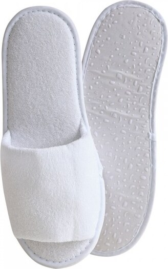 10x10 Paar Slipper "Antislip" Weiss 28,5 cm lang Hotelslipper Hotelhausschuhe Gästehausschuhe Einwegslipper
