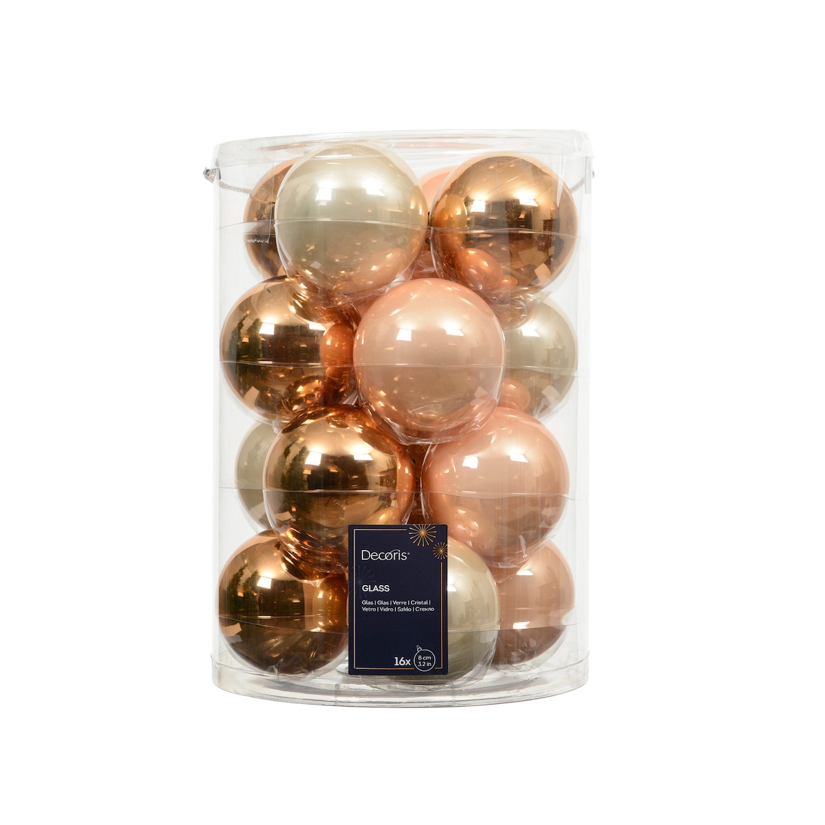 16 Weihnachtskugeln Glas 8cm glänzend Christbaumkugeln Weihnachtsbaumkugeln Groß Christbaumschmuck Weihnachtsbaumschmuck Deko Perle Brandy Mix
