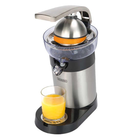 BOURGINI - Exprimidor De Luxe, 130W, Motor silencioso y muy potente, Incorpora flitro, Sistema Anti goteo. Fabricado en Acero Inoxidable