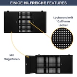 thumbnail of Hängeschrank Werkstatt abschließbar OLIS - Metallschrank hängend | Werkstattschrank Werkzeugschrank Wandschrank Garage, 60x120x20cm Schwarz