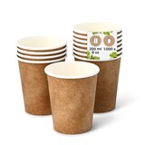 thumbnail of BIOZOYG 1000 Stück Kaffee Trinkbecher braun 200ml / 8oz Einwegbecher Pappbecher für Heißgetränke, umweltfreundlich kompostierbare To-Go-Becher