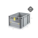 thumbnail of PROREGAL 5x Eurobox NextGen Insight Cover | HxBxT 22x30x40 | 20 Liter | Niedrig/Gelb | Eurobehälter, Transportbox, Transportbehälter