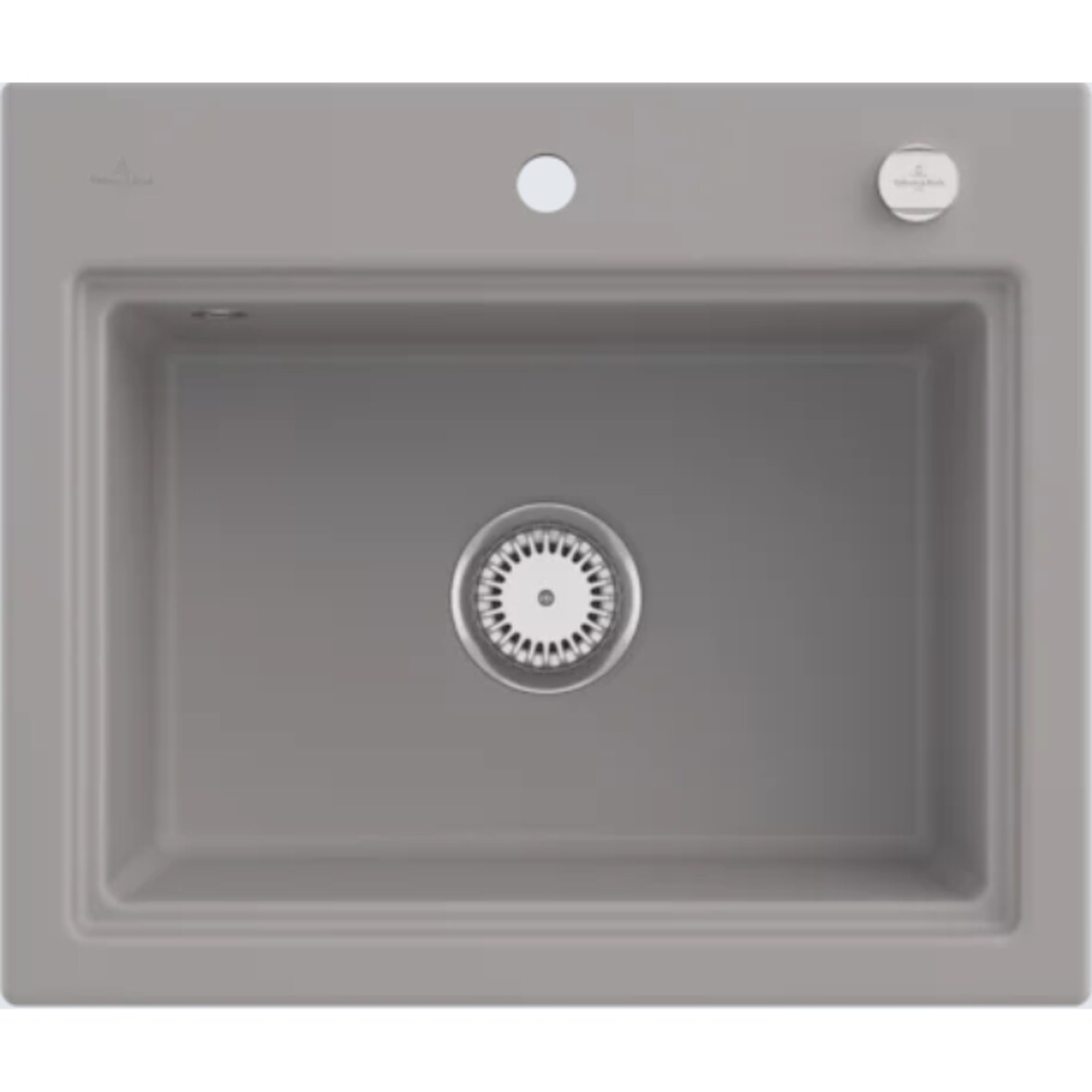 Villeroy&Boch Rechteckiges Spülbecken, Keramikspüle Subway Style 60 S Fossil 60x51cm, Unterschrankbreite 60cm