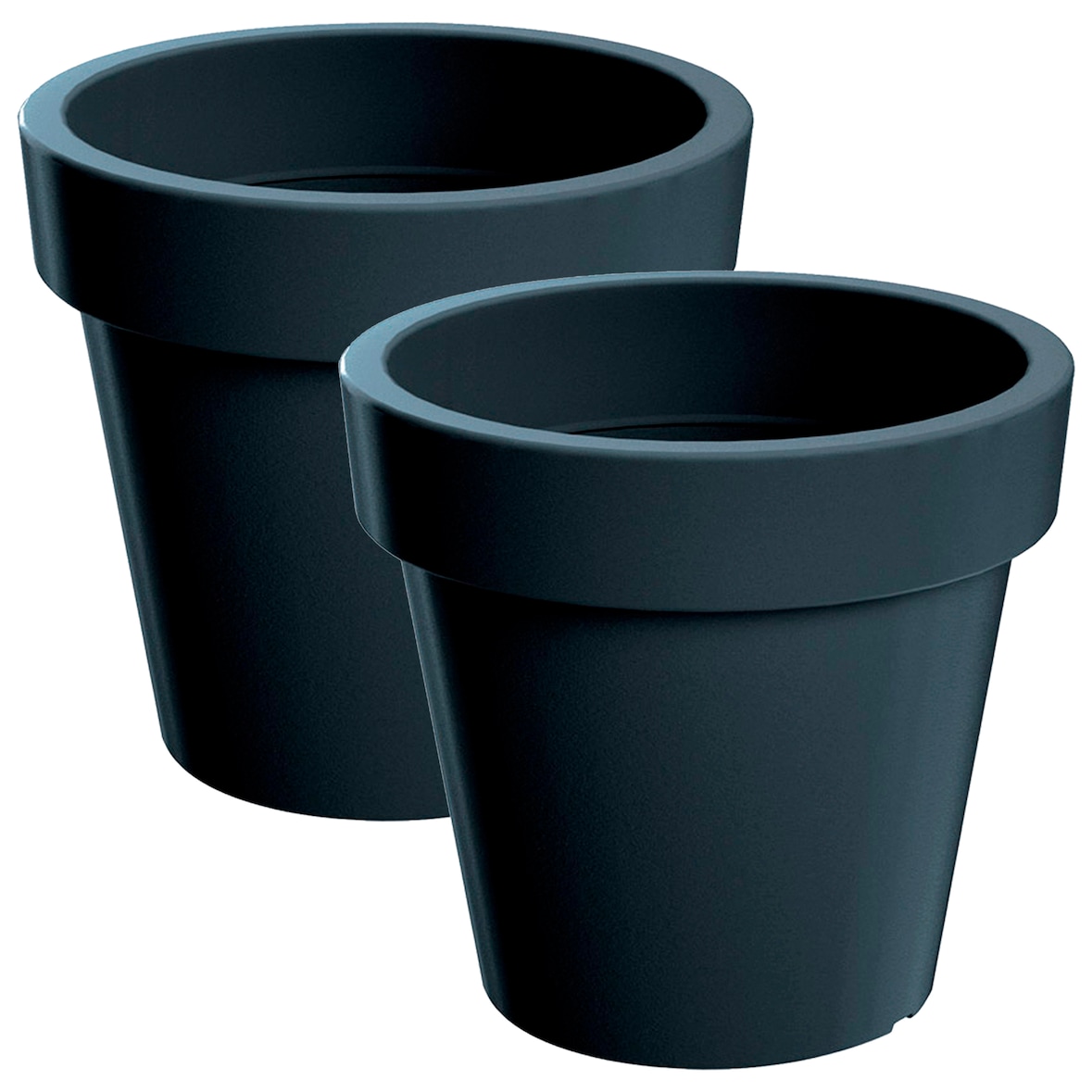 Geli Vaso Rotondo Milano In Plastica PE Color Antracite - Diametro 30 Cm Per Interni/Esterni