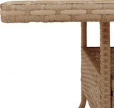 thumbnail of vidaXL Gartentisch Beige 80x80x75 cm Poly Rattan Akazienholz