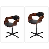 thumbnail of 6er-Set Esszimmerstuhl HWC-H46, Stuhl, höhenverstellbar Drehmechanismus Bugholz FSC® ~ Walnuss-Optik Kunstleder schwarz