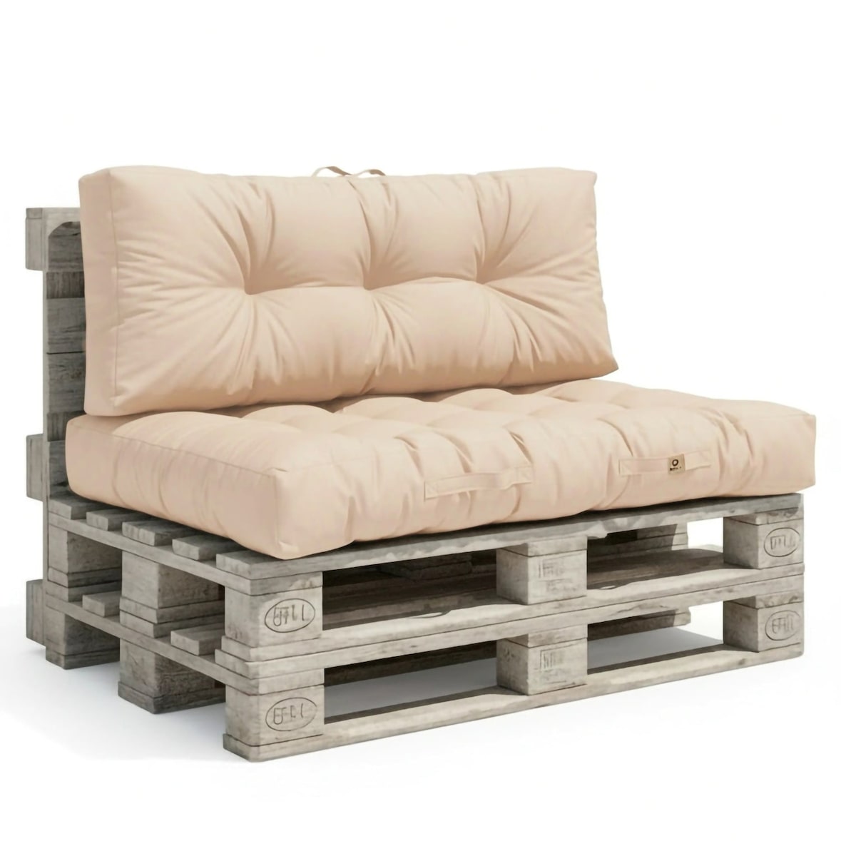 Lot coussins extérieur pour palette beige 120x80 Imperméables Anti-UV DECOARTS