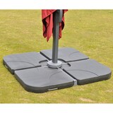 thumbnail of Gastronomie-Ampelschirm HWC-A96, Sonnenschirm, 3x3m (Ø4,24m) Polyester/Alu 23kg ~ türkis mit Ständer, drehbar