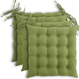thumbnail of 4er Set Sitzkissen Stuhlkissen 40x40 OEKO-TEX  - grün grasgrün Sitzauflage Bank Polster Sitzpolster mit Bändern / Schleife, Indoor / Outdoor
