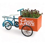 thumbnail of DanDiBo Blumenfahrrad für Garten Metall Stehend Fahrrad Blau Orange 96530 Pflanzfahrrad Dekofahrrad Blumenständer