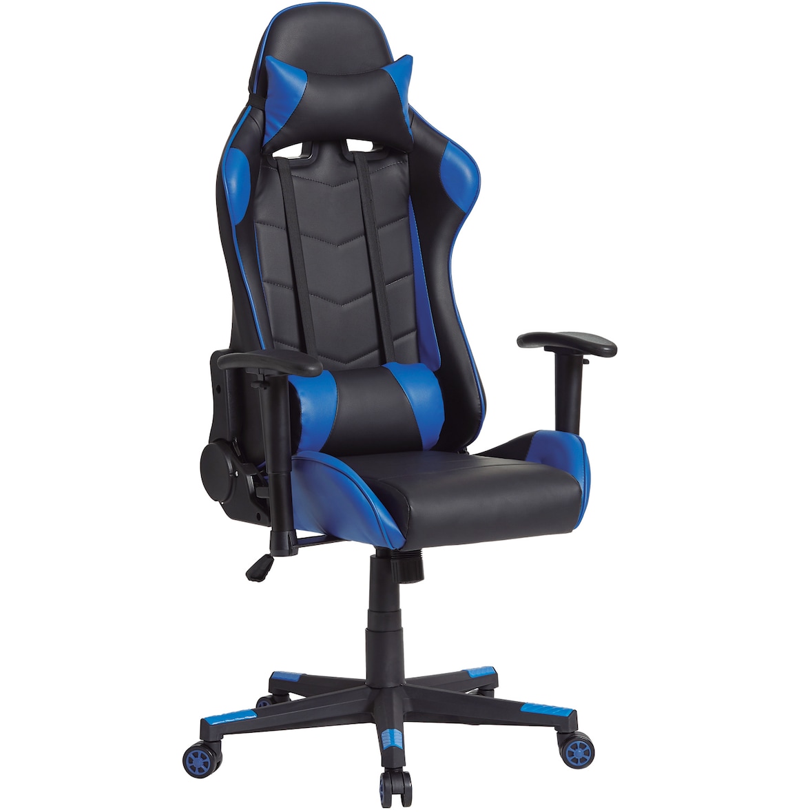 Fauteuil de bureau Gaming Racer professionnel Bleu, inclinaison et hauteur réglable