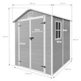 thumbnail of ECD Germany Gartenhaus wetterfest 2,3m², Gerätehaus aus Kunststoff, 151x182x220 cm, Hellgrau, Geräteschuppen Gartenschuppen Outdoor Aufbewahrung